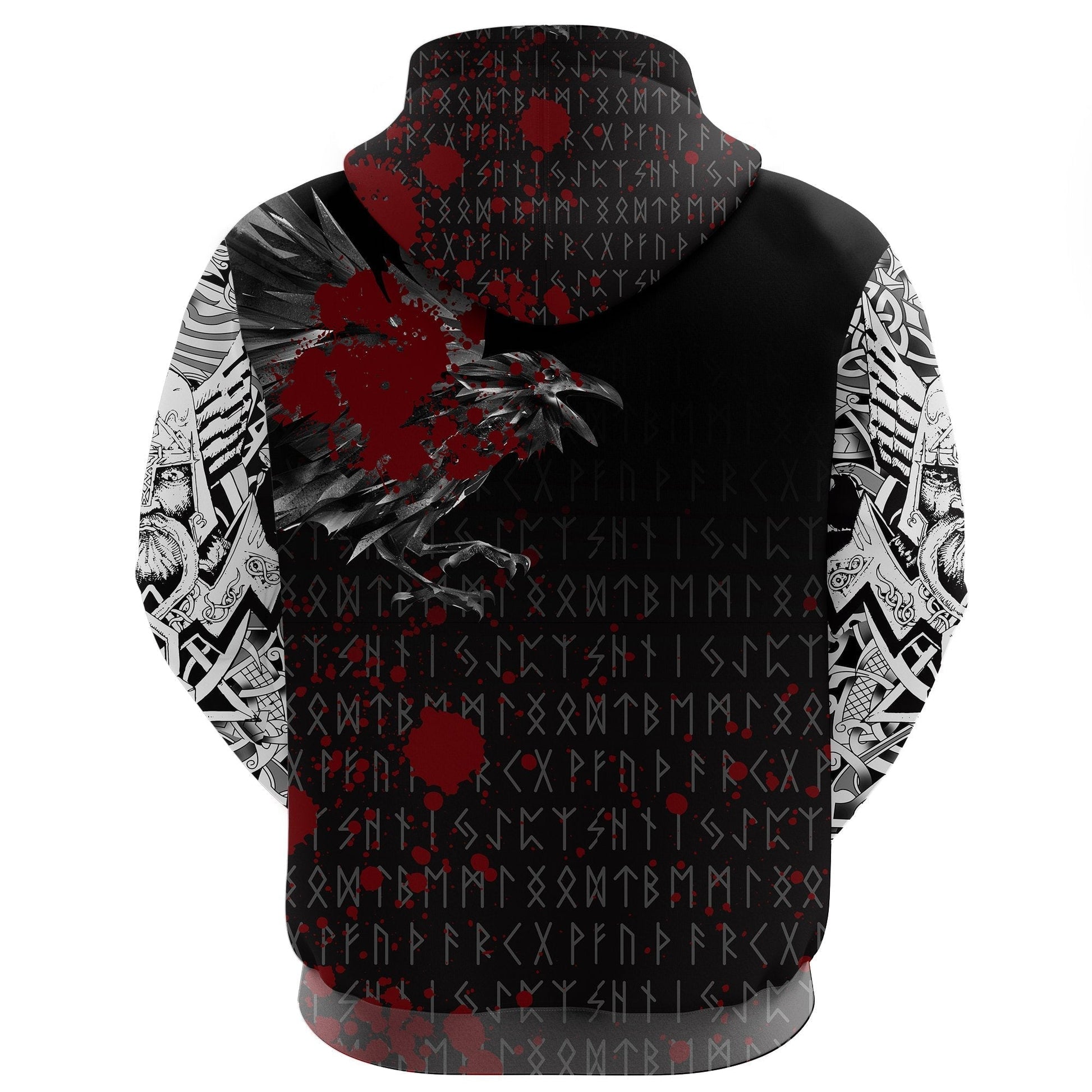 Viking Hoodie The Raven Of Odin Rune Blood RLT12