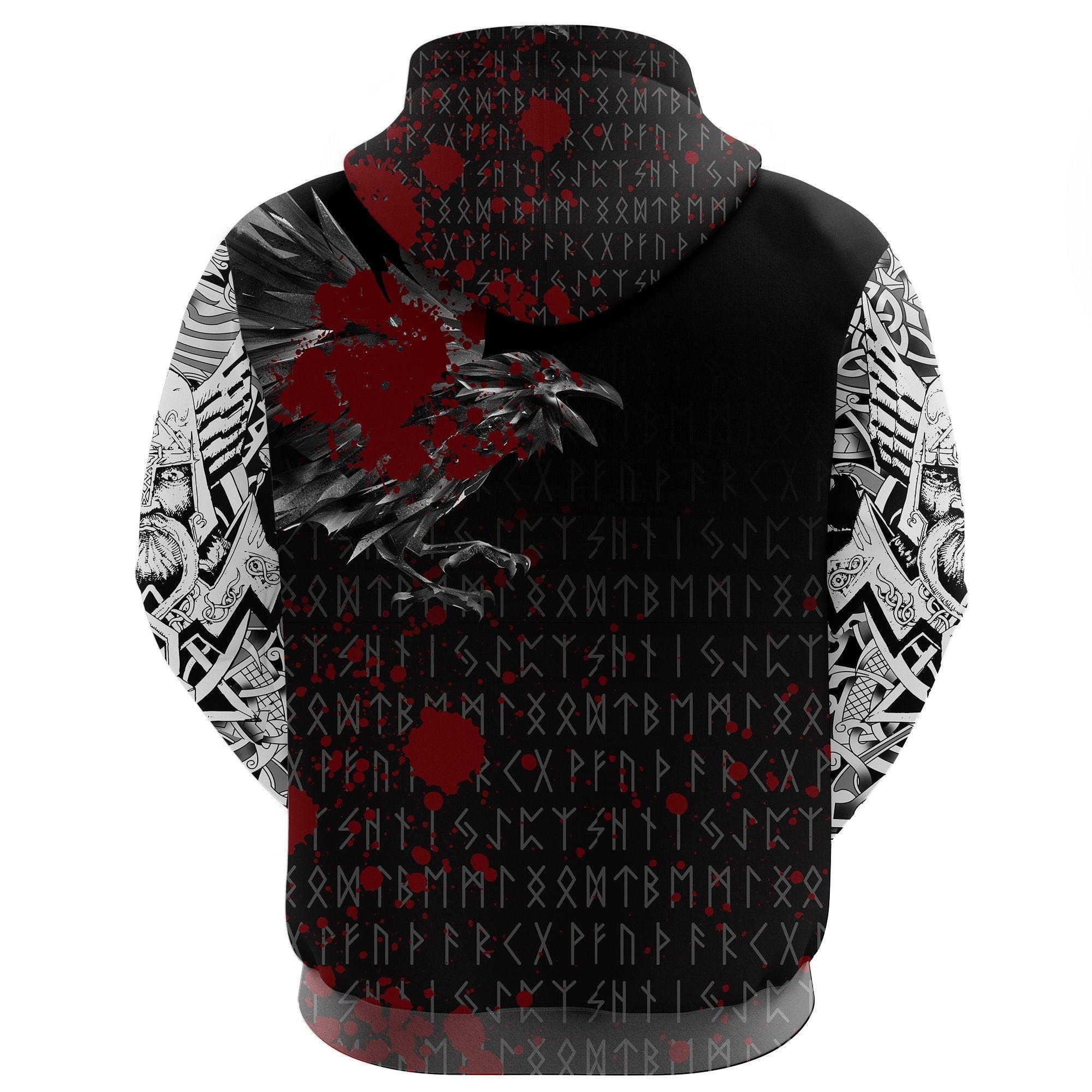 Viking Hoodie The Raven Of Odin Rune Blood RLT12