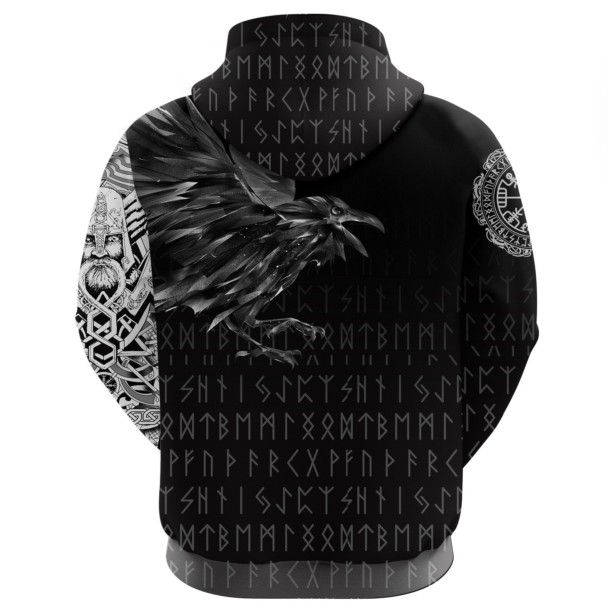 Viking Hoodie The Raven Of Odin Rune RLT12