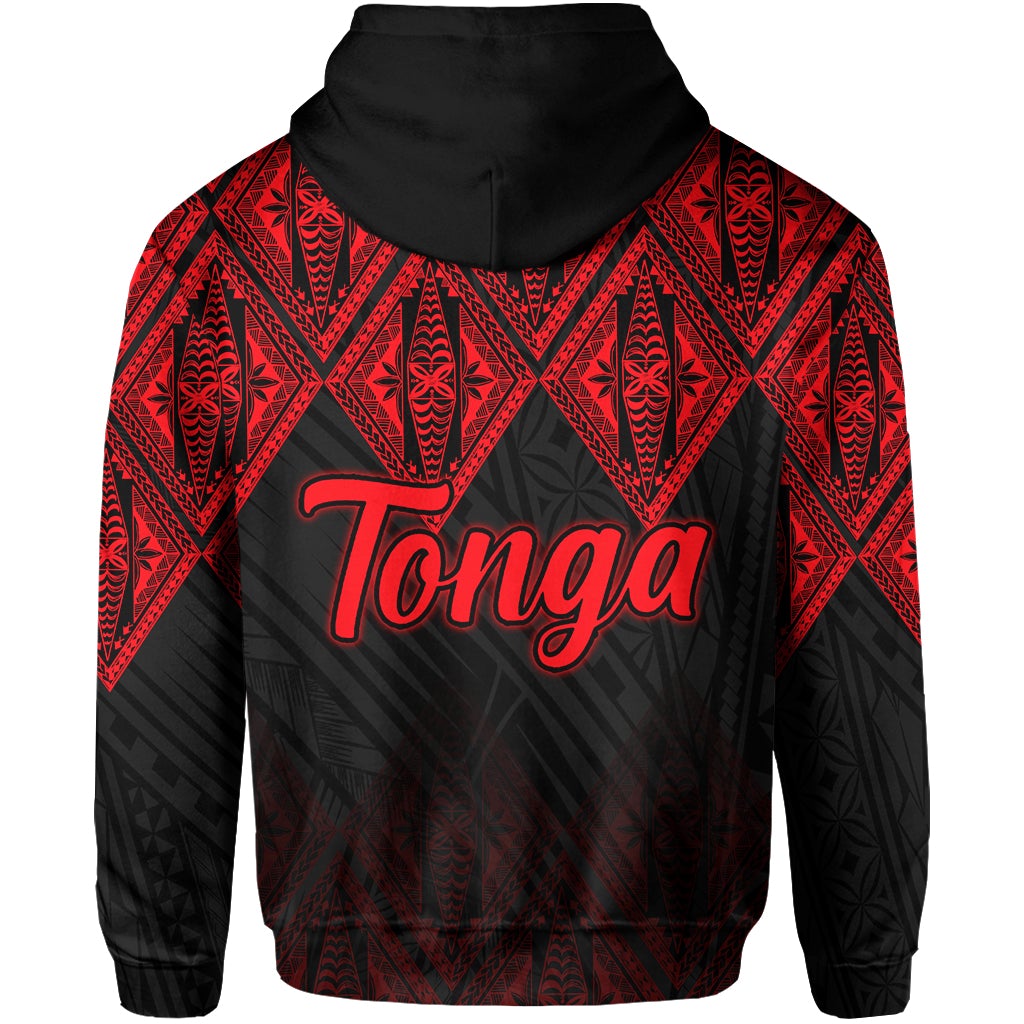 Tonga Hoodie Ngatu Black and Red Style LT6