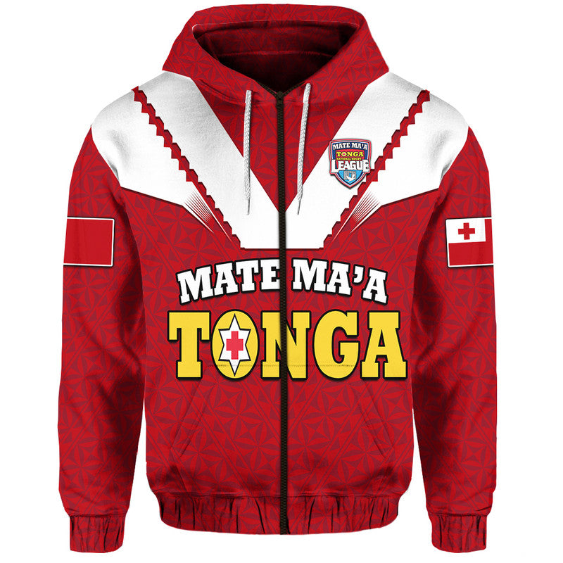 Mate Maa Tonga Rugby Hoodie Tongan Kupesi Red Style LT9
