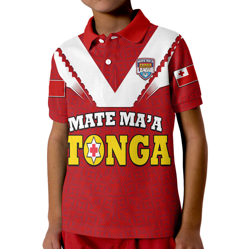 Mate Maa Tonga Rugby Polo Shirt Tongan Kupesi Red Style LT9