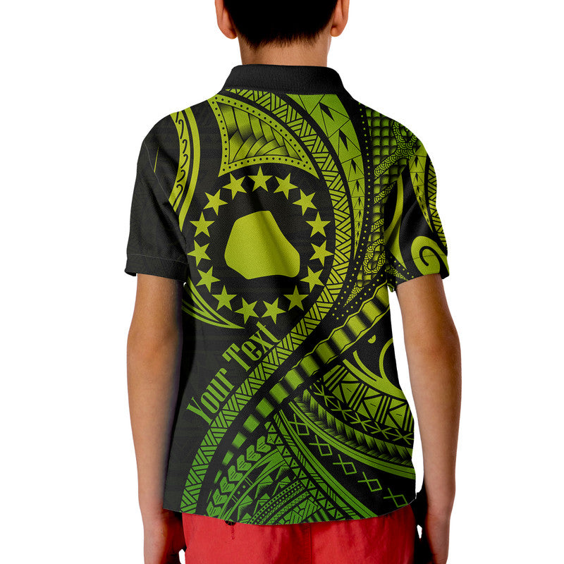 Custom Mangaia Cook Islands Polo Shirt Green Polynesian Wave Style LT9