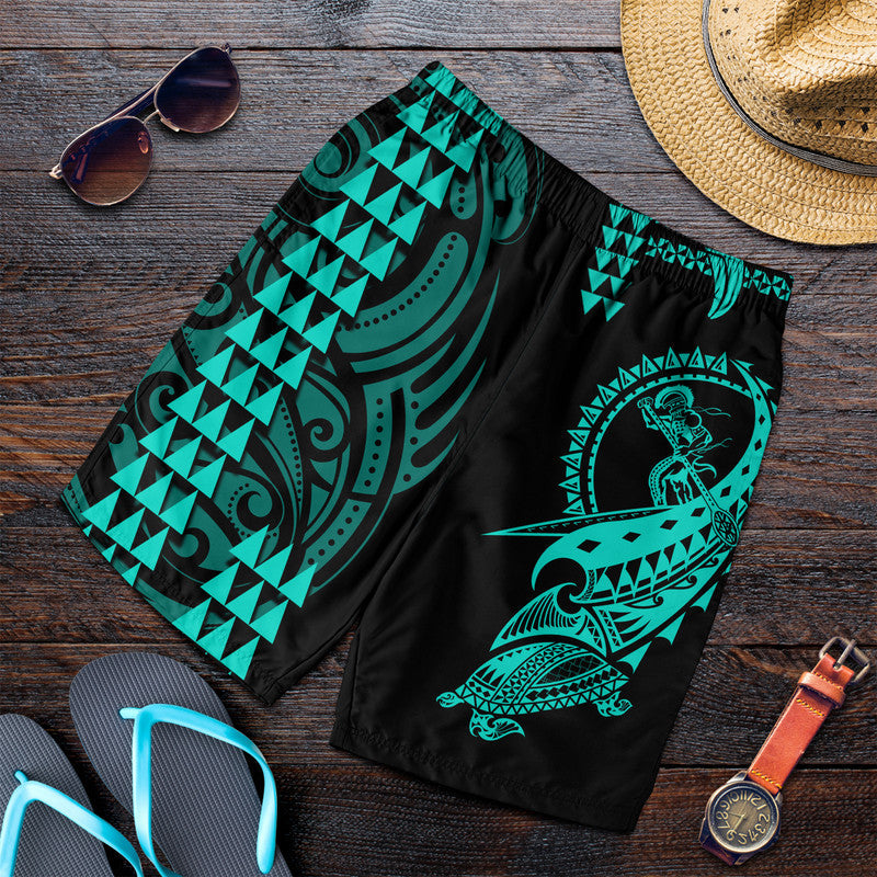 Hawaii Polynesian Warrior Kakau Men Shorts-Blue LT6