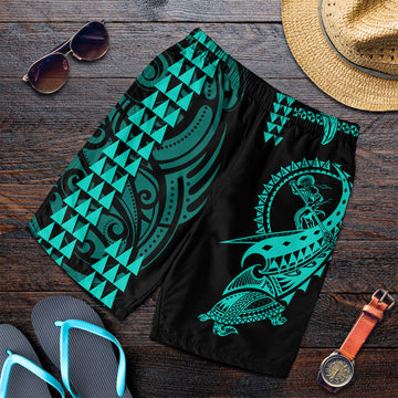 Hawaii Polynesian Warrior Kakau Men Shorts-Blue LT6