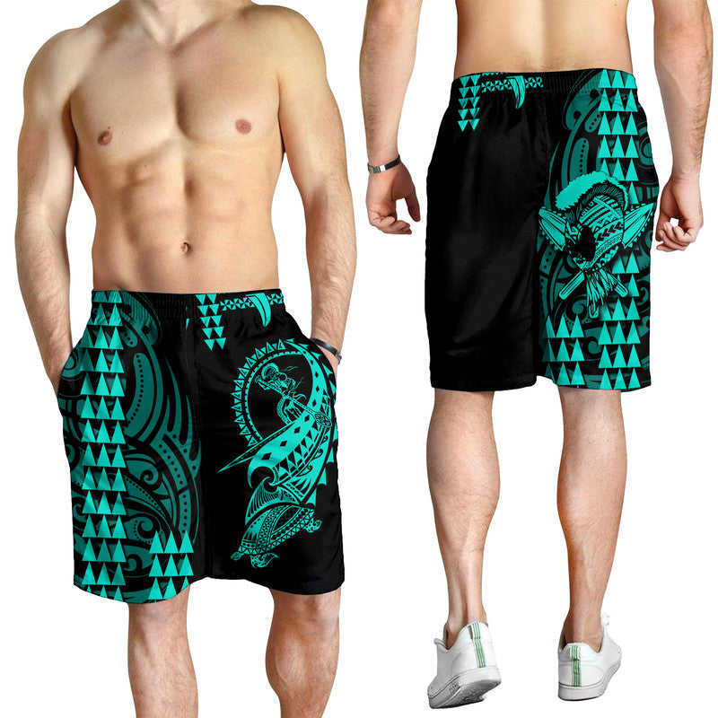 Hawaii Polynesian Warrior Kakau Men Shorts-Blue LT6