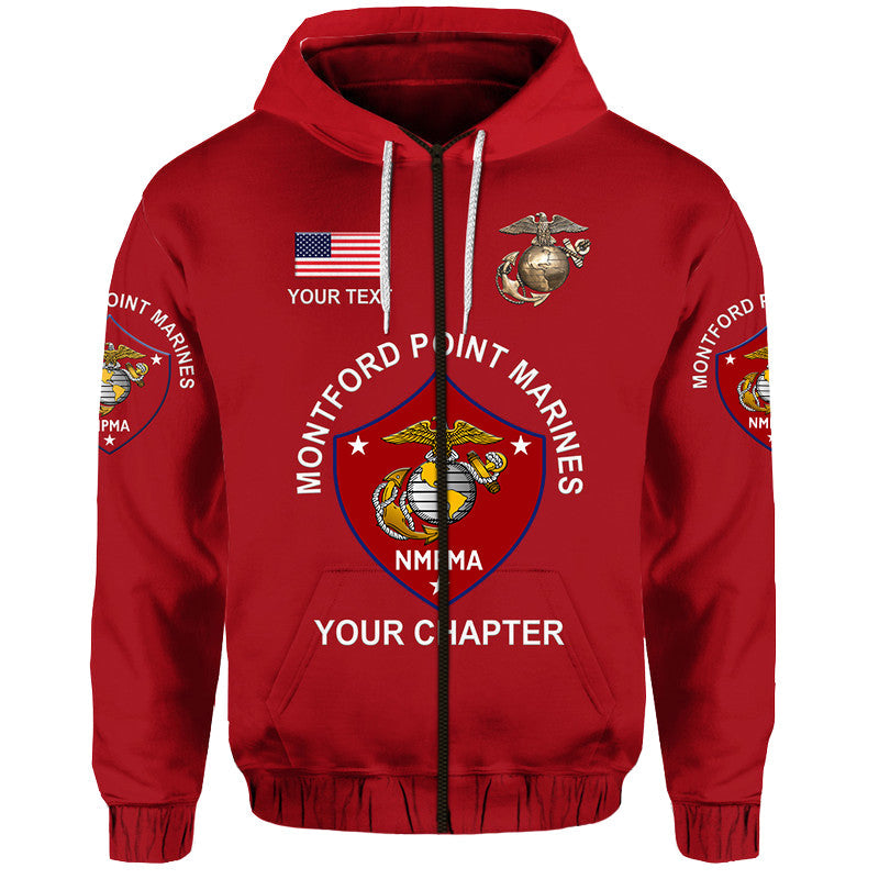 Custom Montford Point Marines Hoodie African American Marine Corps Original Red LT8