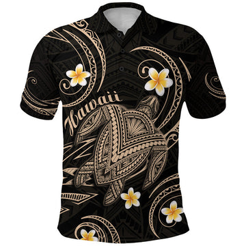 Custom Hawaii Polo Shirt Hawaiian Turtle Plumeria Mixed Polynesian Nude Style LT9