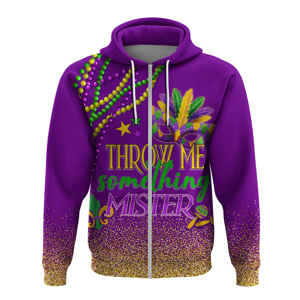 Hoodie Mardi Gras Throw Me Something Mister (Purple) LT7