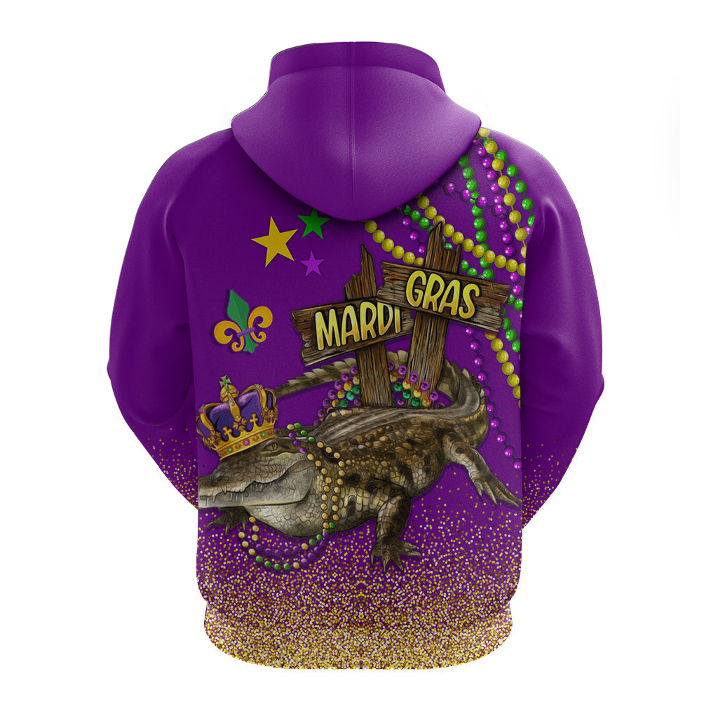 Hoodie Mardi Gras Throw Me Something Mister (Purple) LT7