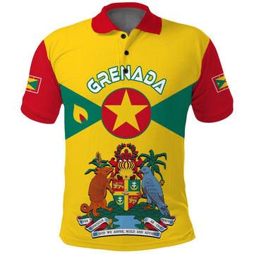 Grenada Polo Shirt Power Grenada Mix Coat of Arms LT13