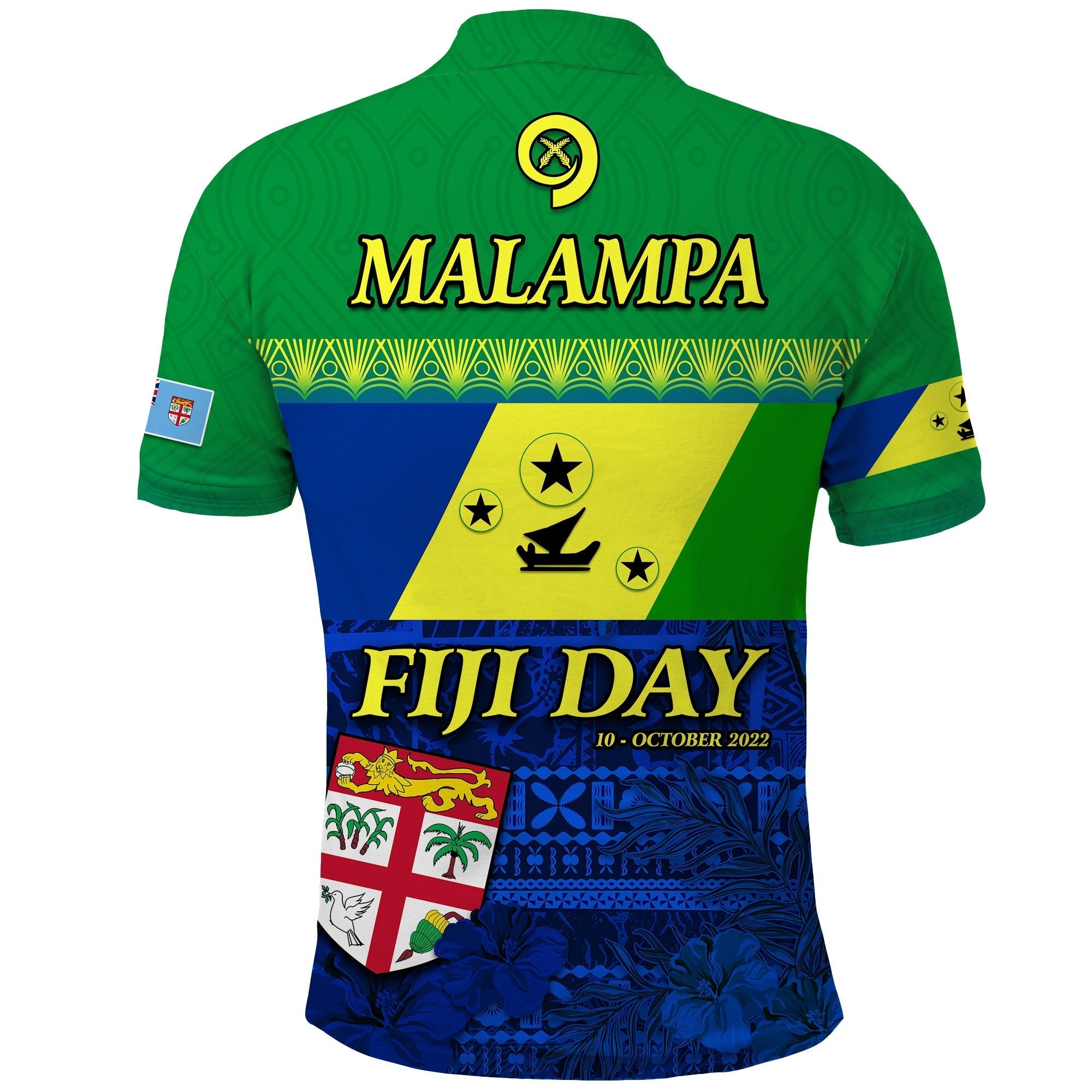 Malampa Fiji Day Polo Shirt Vanuatu Polynesia mix Flowers LT13