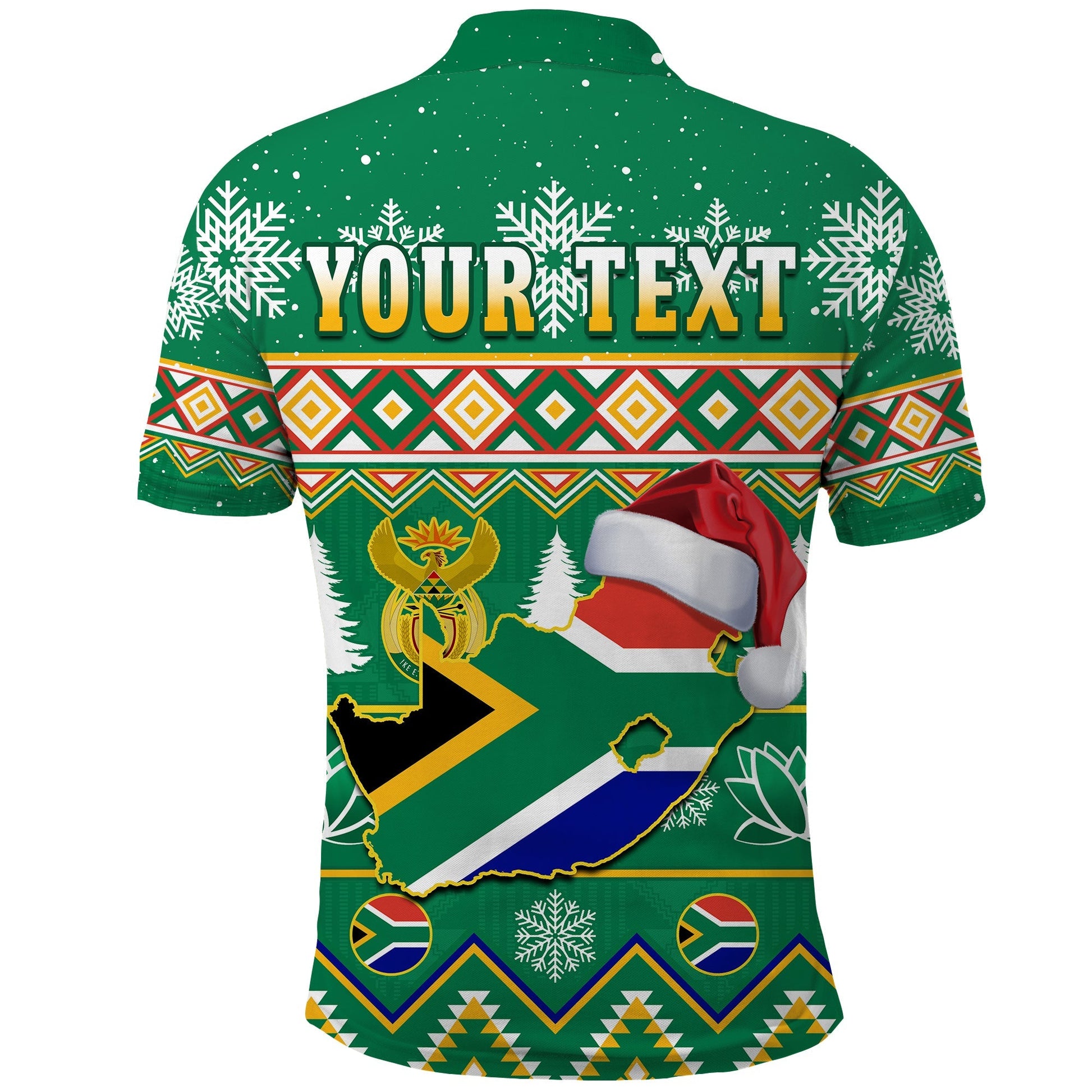 Custom South Africa Polo Shirt Christmas King Protea Geseende Kersfees LT14