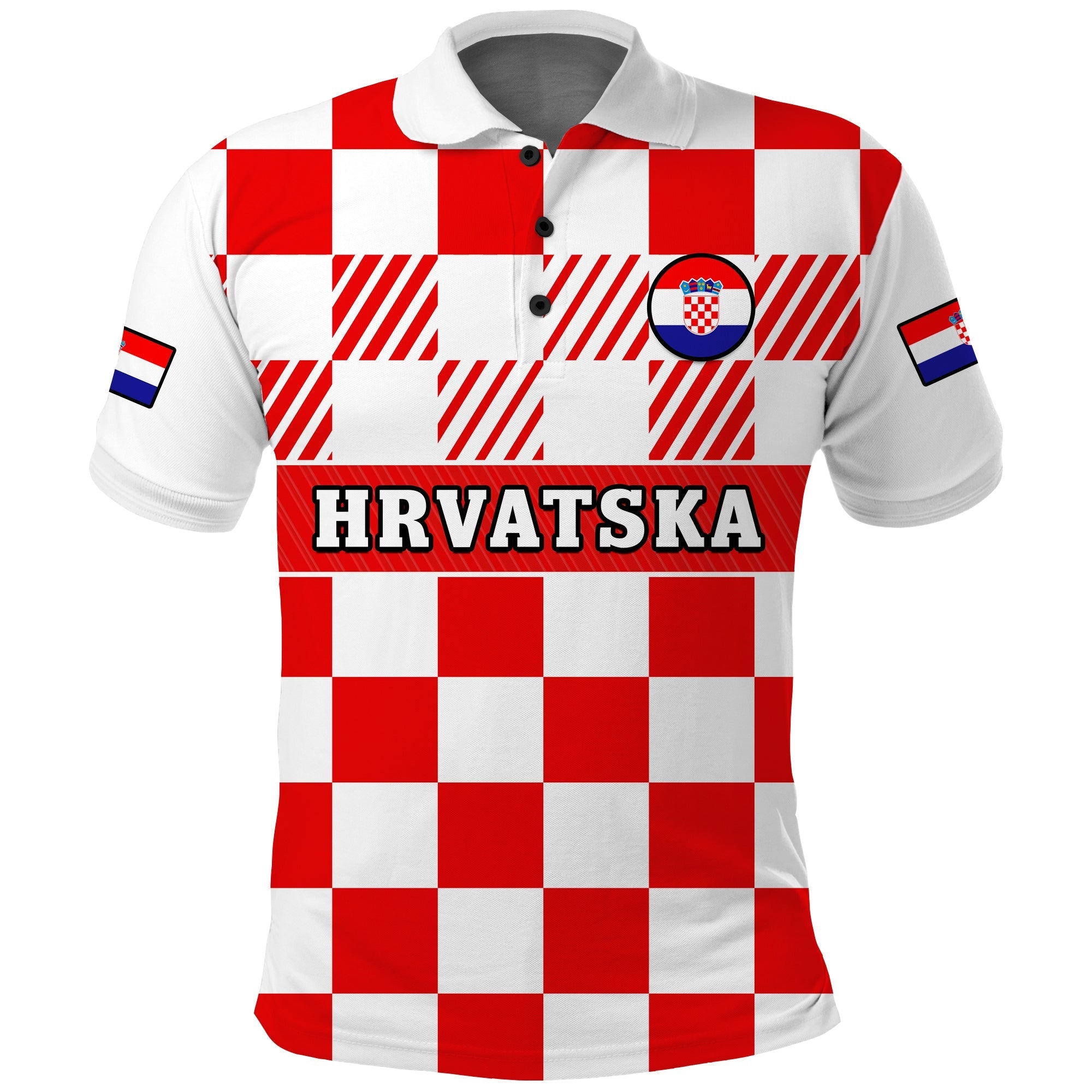 Croatia Football Polo Shirt Hrvatska Checkerboard Red Version LT14