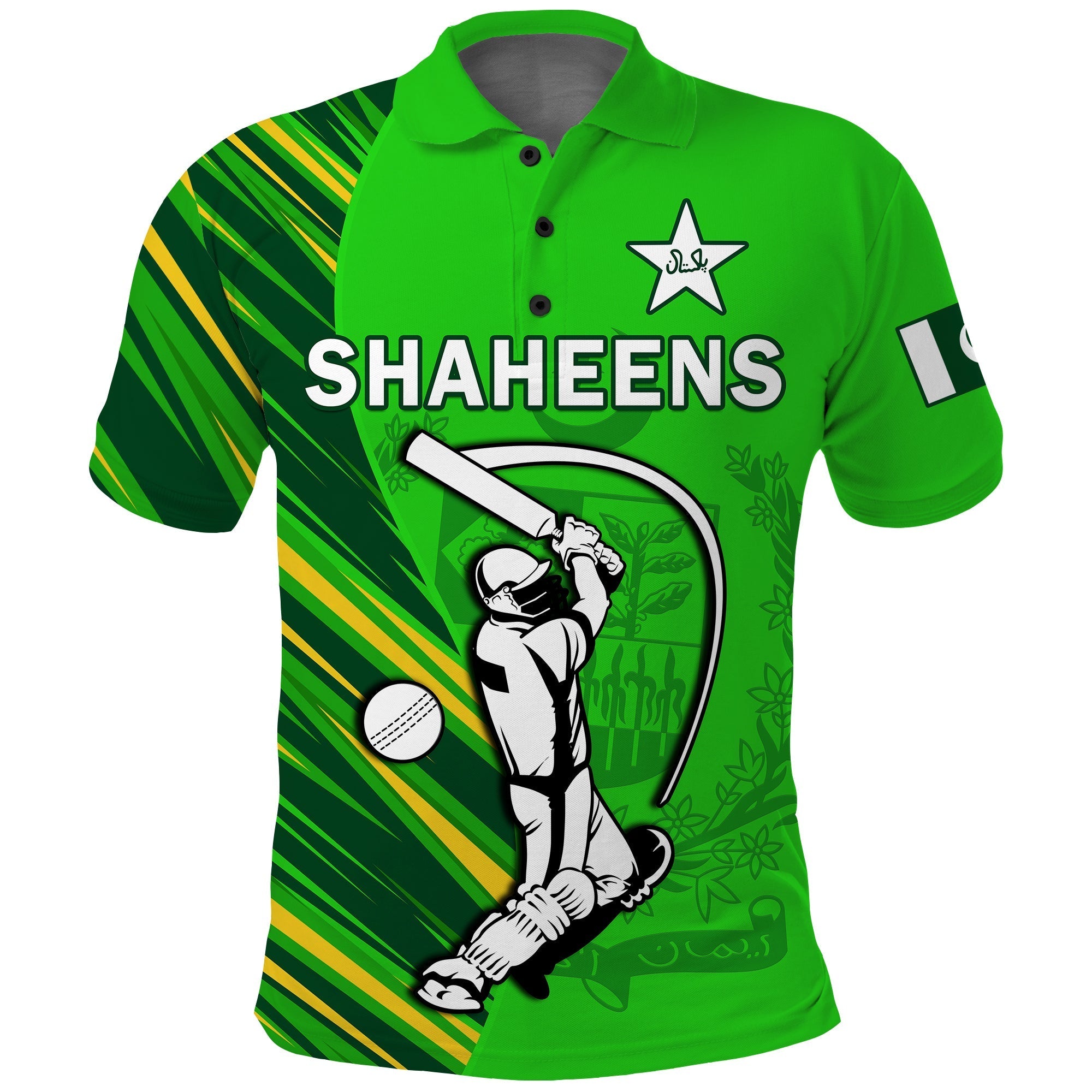 (Custom Text And Number) Pakistan Cricket Polo Shirt Go Shaheens Simple Style LT14