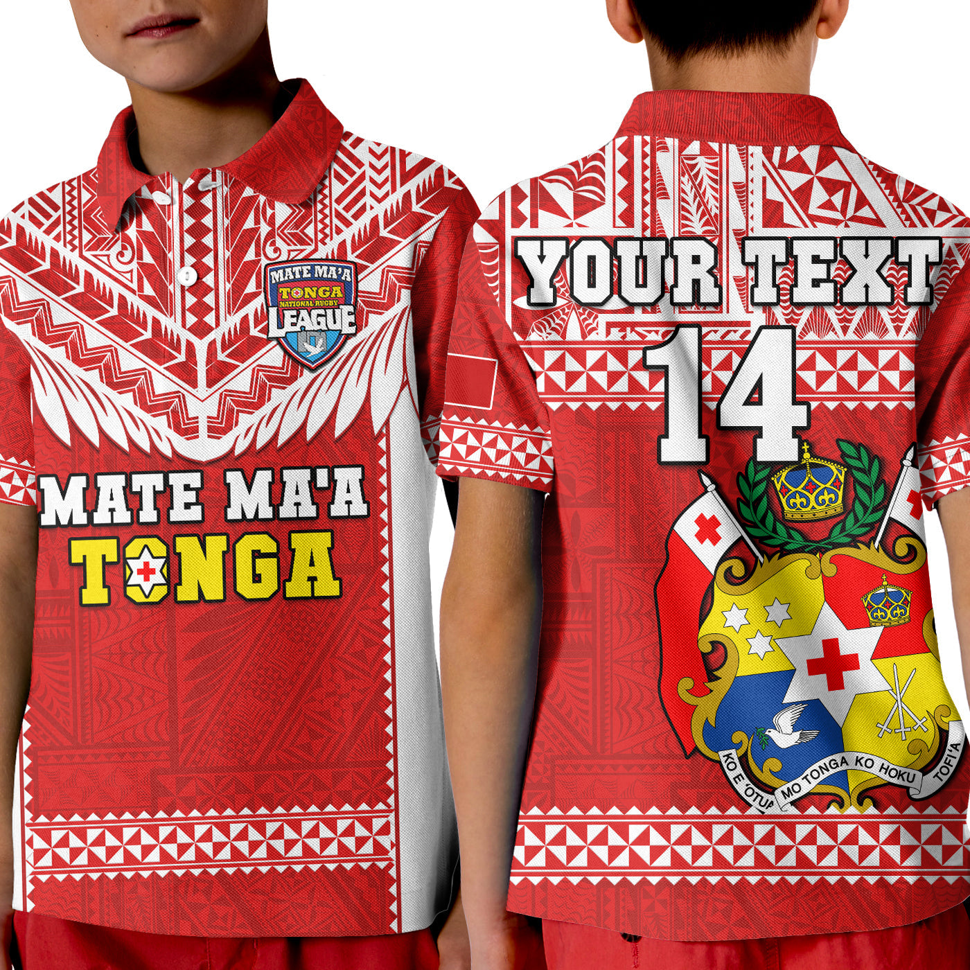 Custom Text And Number Tonga Rugby Polo Shirt Mate Maa Tonga Pacific Ngatu White LT14