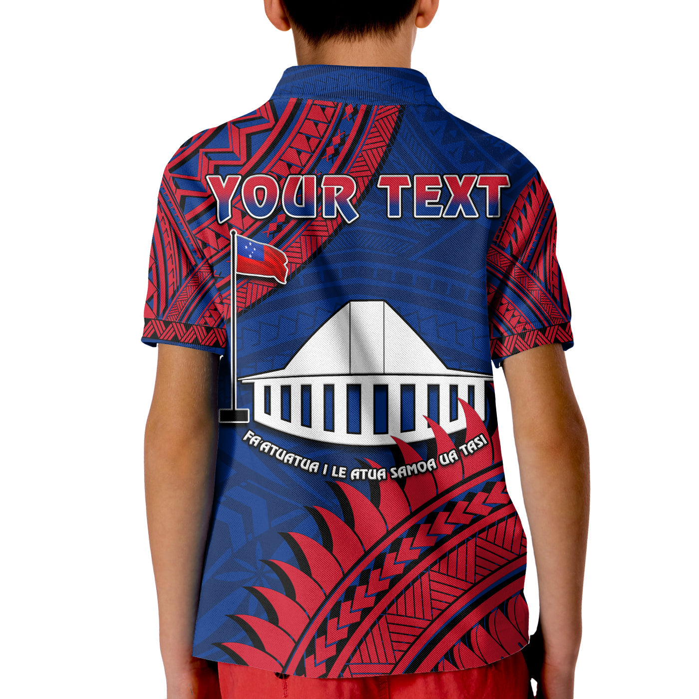 Custom F.A.S.T Samoa Polo Shirt Samoan Coat Of Arms Polynesian Pattern LT14