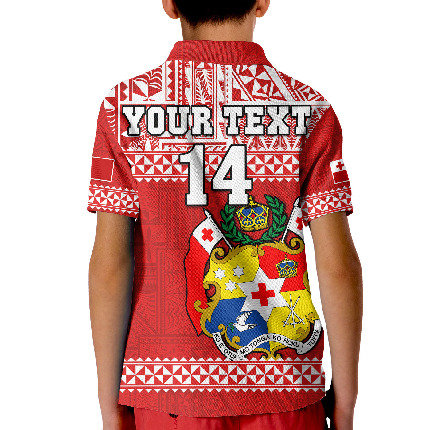 Custom Text And Number Tonga Rugby Polo Shirt Mate Maa Tonga Pacific Ngatu White LT14