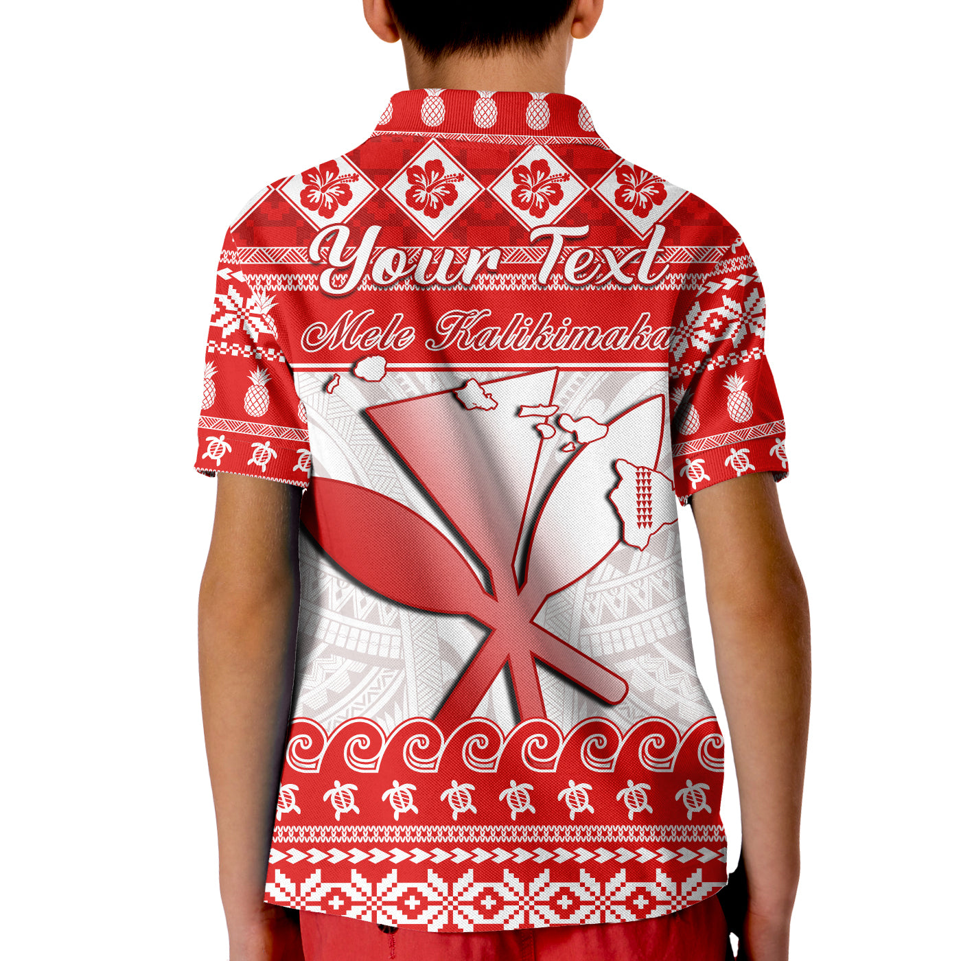 Custom Christmas Hawaii Polo Shirt KID Kanaka Polynesian Santa Claus Mele Kalikimaka LT14