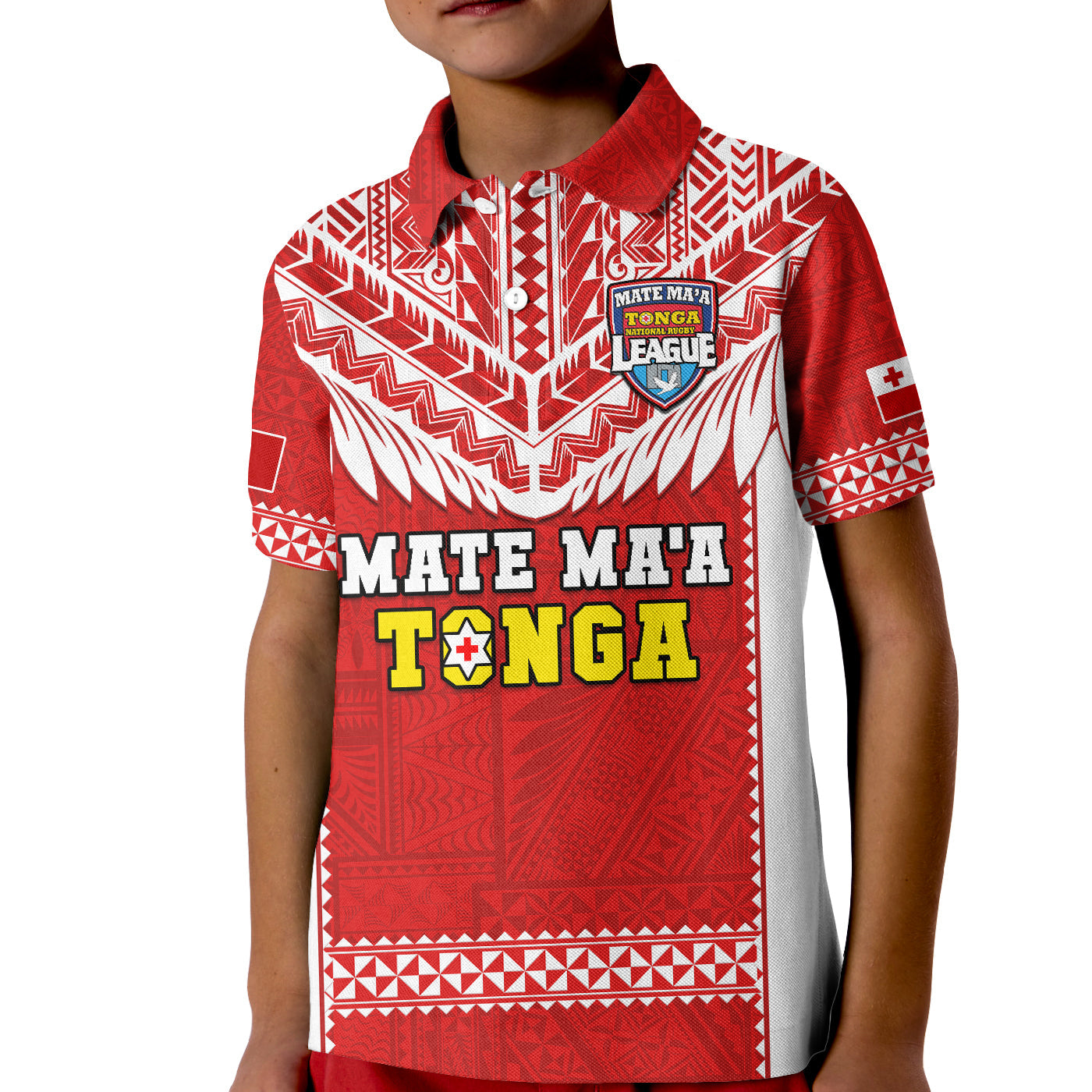 Custom Text And Number Tonga Rugby Polo Shirt Mate Maa Tonga Pacific Ngatu White LT14