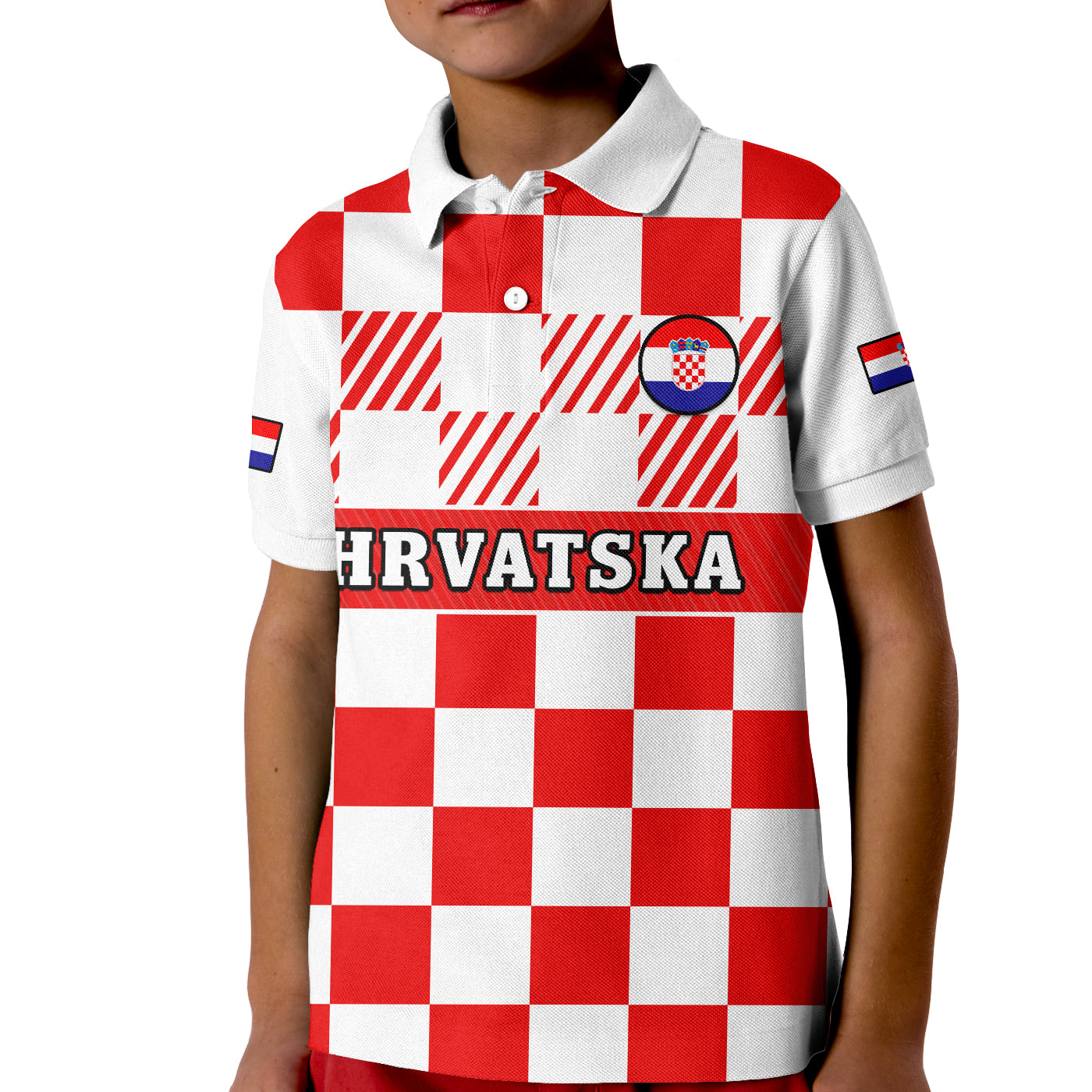 Croatia Football Polo Shirt Hrvatska Checkerboard Red Version LT14