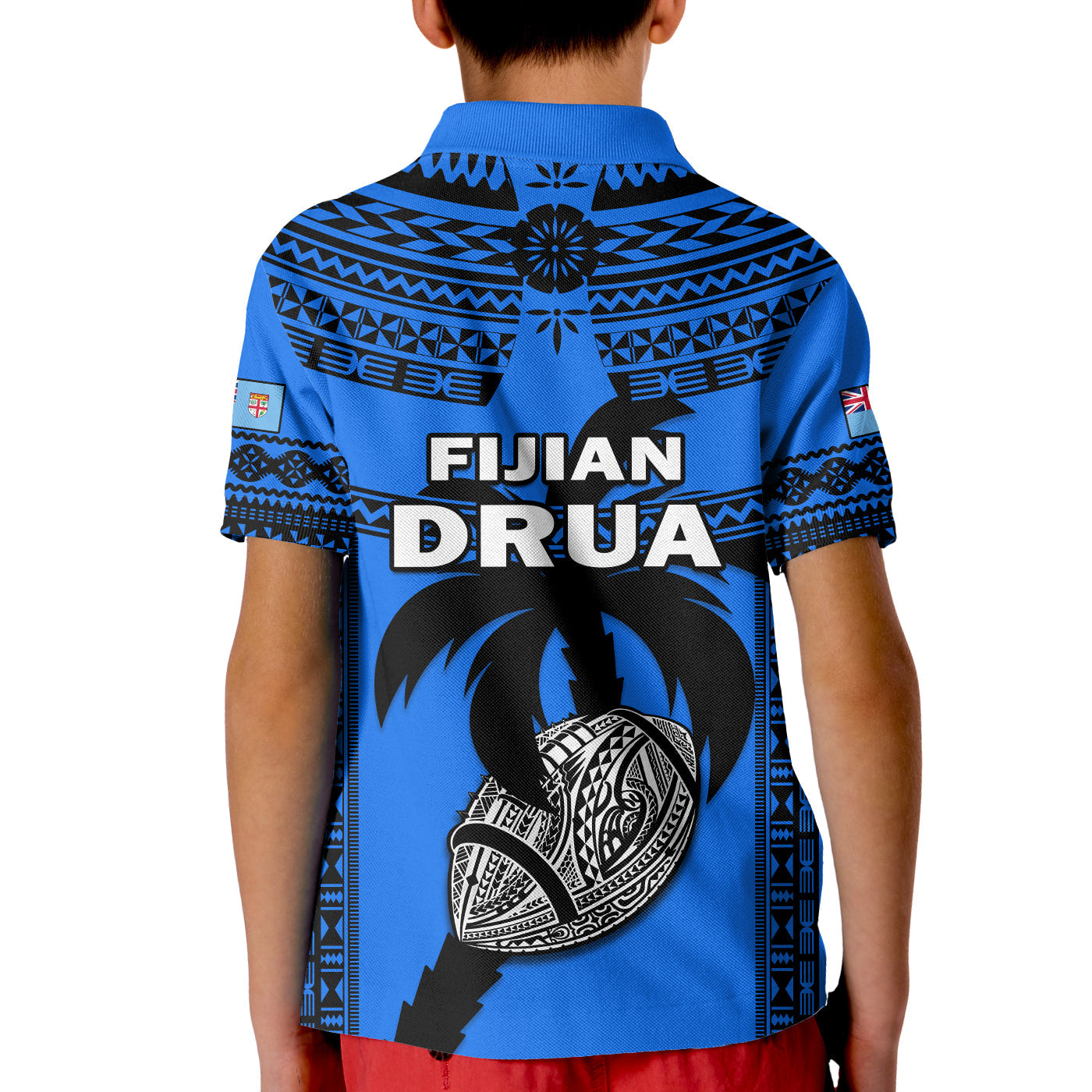 Fiji Rugby Polo Shirt Fijian Drua Super Polynesian Special Tapa Pattern LT14