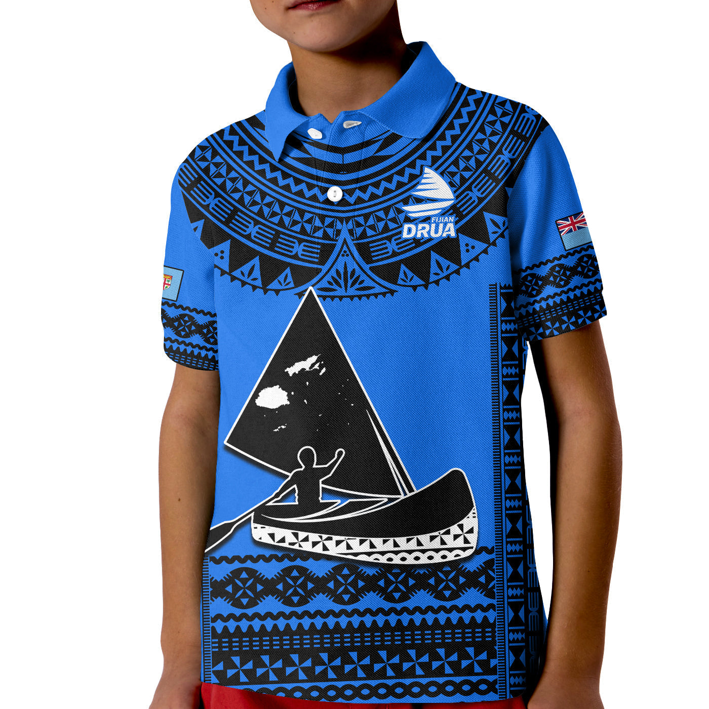 Fiji Rugby Polo Shirt Fijian Drua Super Polynesian Special Tapa Pattern LT14