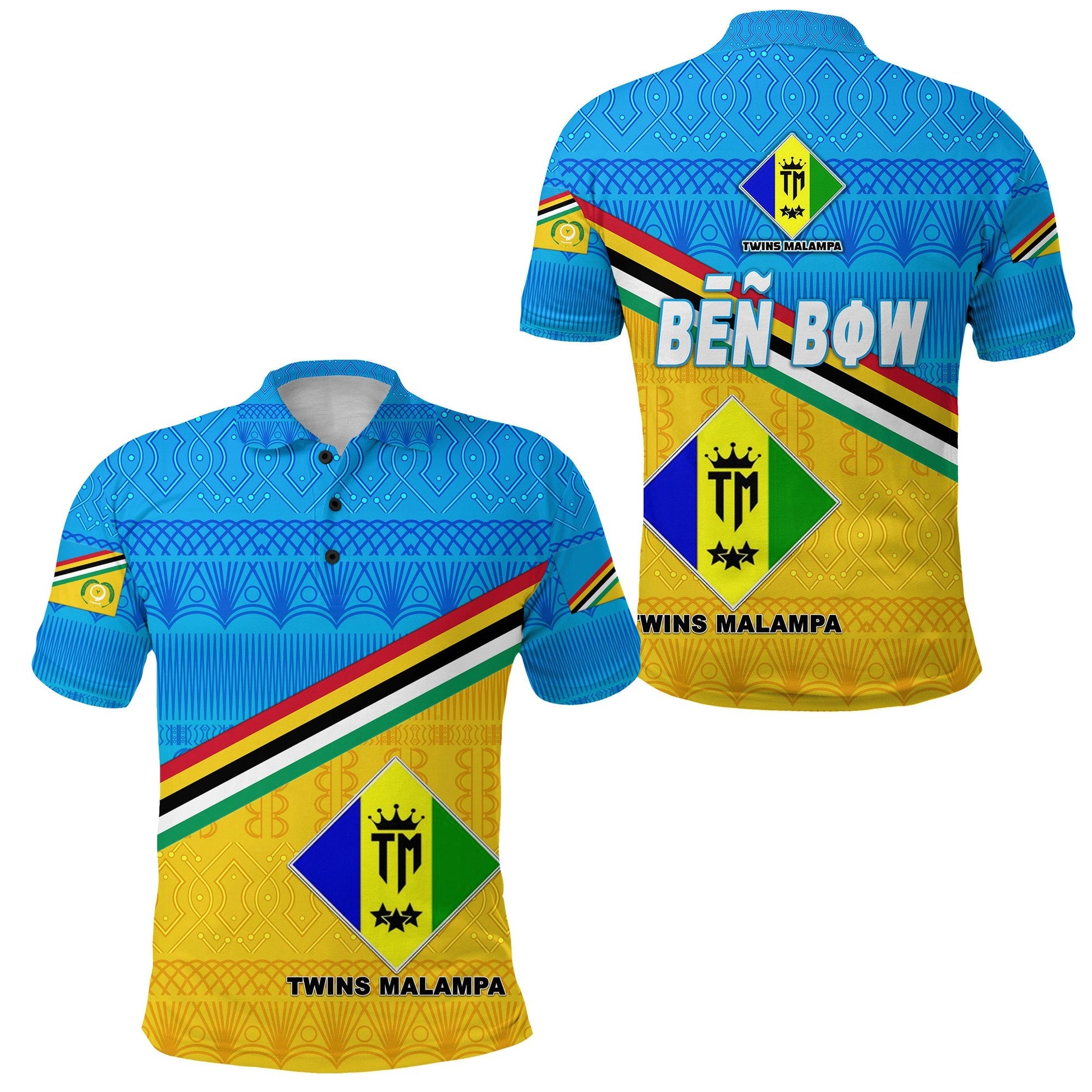 Ben Bow Torba Province Polo Shirt Vanuatu Pattern Traditional Style NO.1 LT8