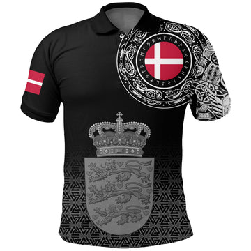 Viking Polo Shirt Denmark Coat Of Arms RLT12