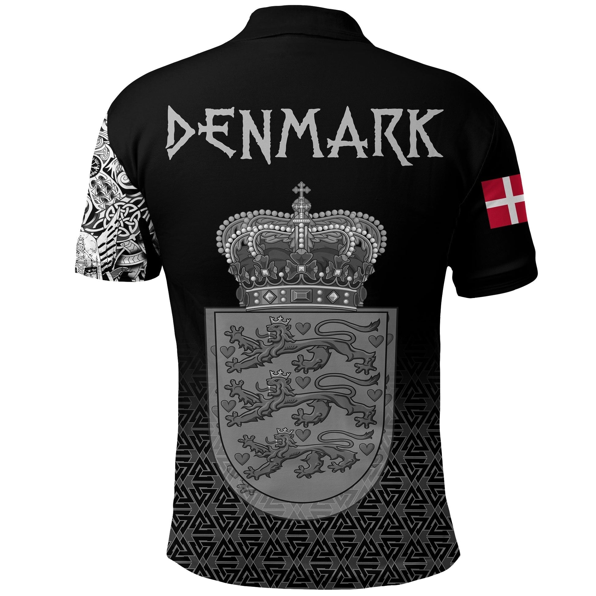 Viking Polo Shirt Denmark Coat Of Arms RLT12