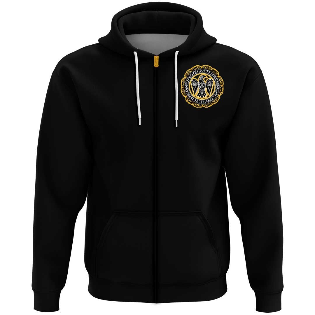 Viking Clothing Viking Raven and Runes 2 Hoodie RLT12