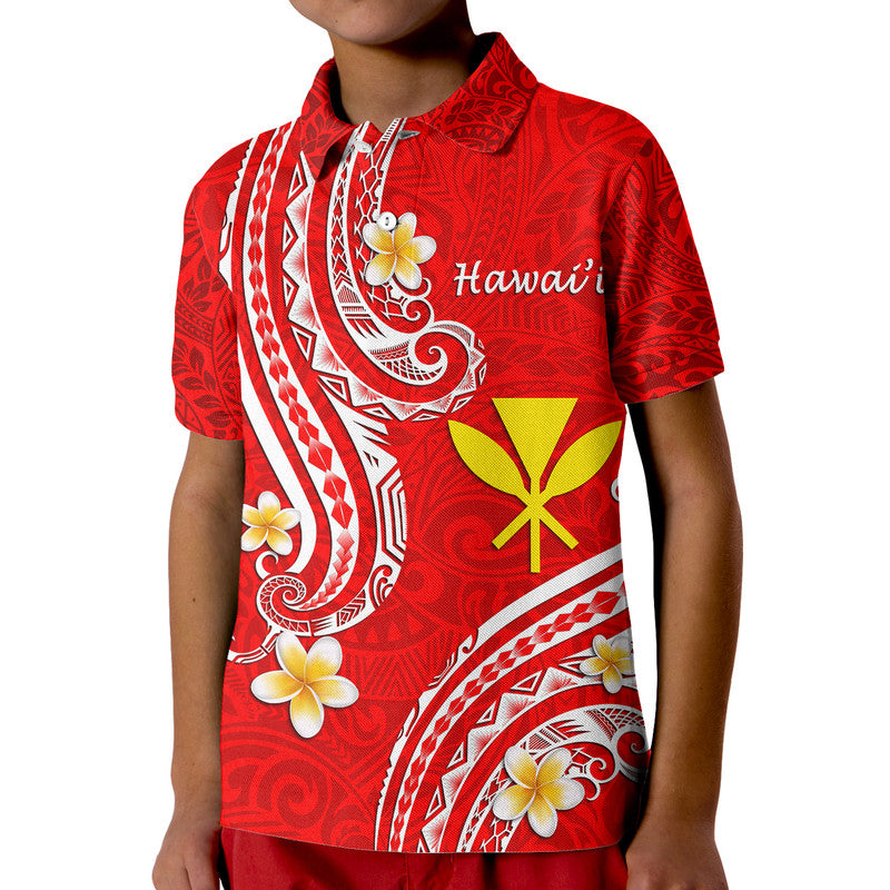 Custom Hawaii Polo Shirt Red Polynesian Line Style LT9