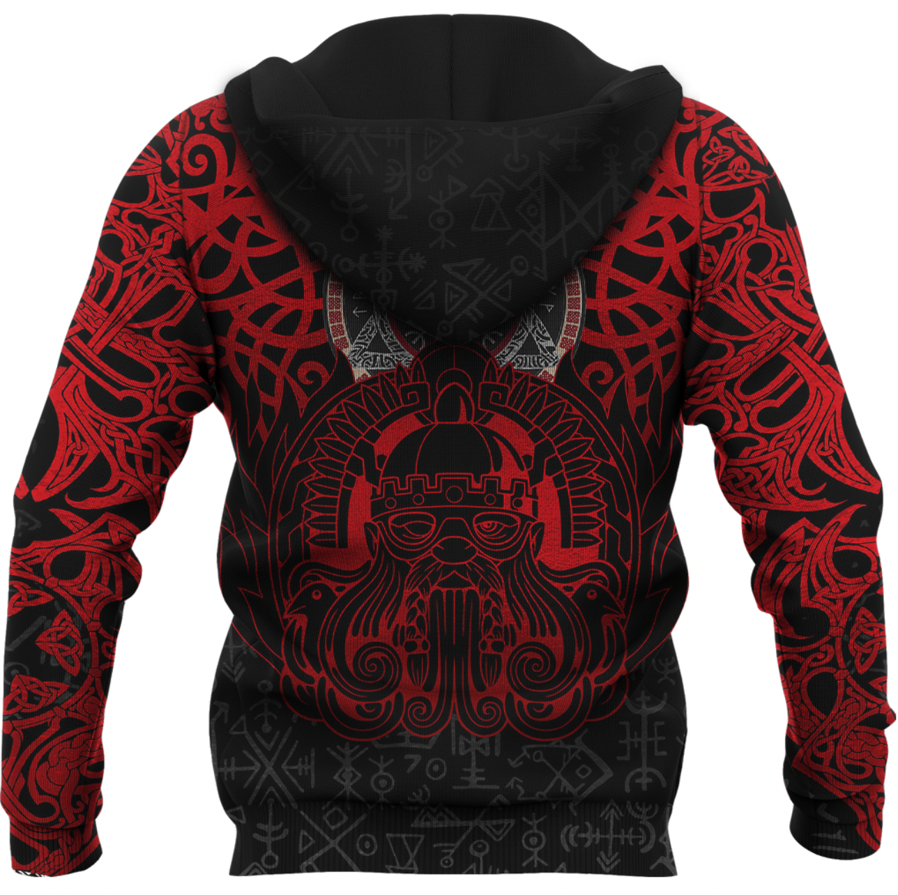 Viking Clothing Viking Odin Helm Of Awe (Red) Hoodie RLT12