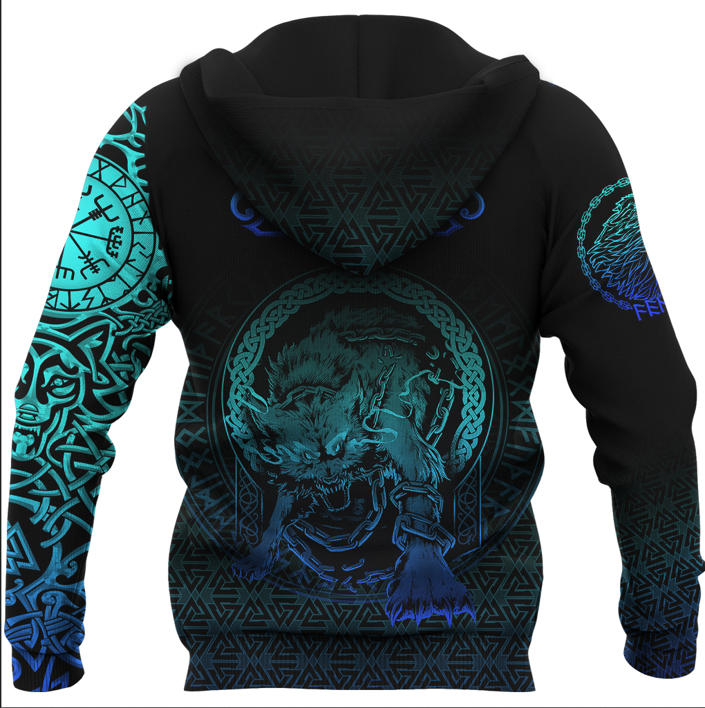 Viking Clothing Viking Fenrir Norse 3D Special Zip Hoodie RLT12