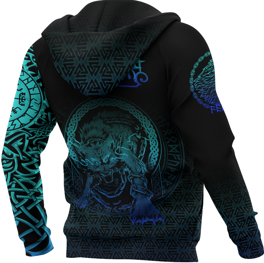 Viking Clothing Viking Fenrir Norse 3D Special Zip Hoodie RLT12