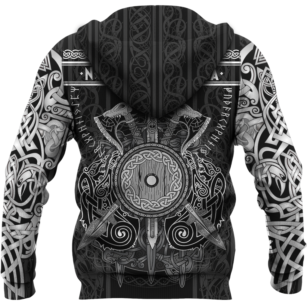 Viking Clothing Viking Valknut Valhalla Celtic Zip Hoodie RLT12