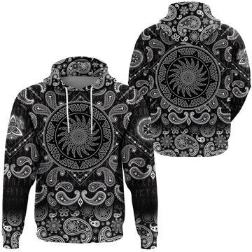 Viking Hoodie Shields with Bandana Paisley Style RLT12