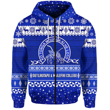 Siuilikutapu and Mailefihi College Christmas Zip Hoodie Simple Style LT8