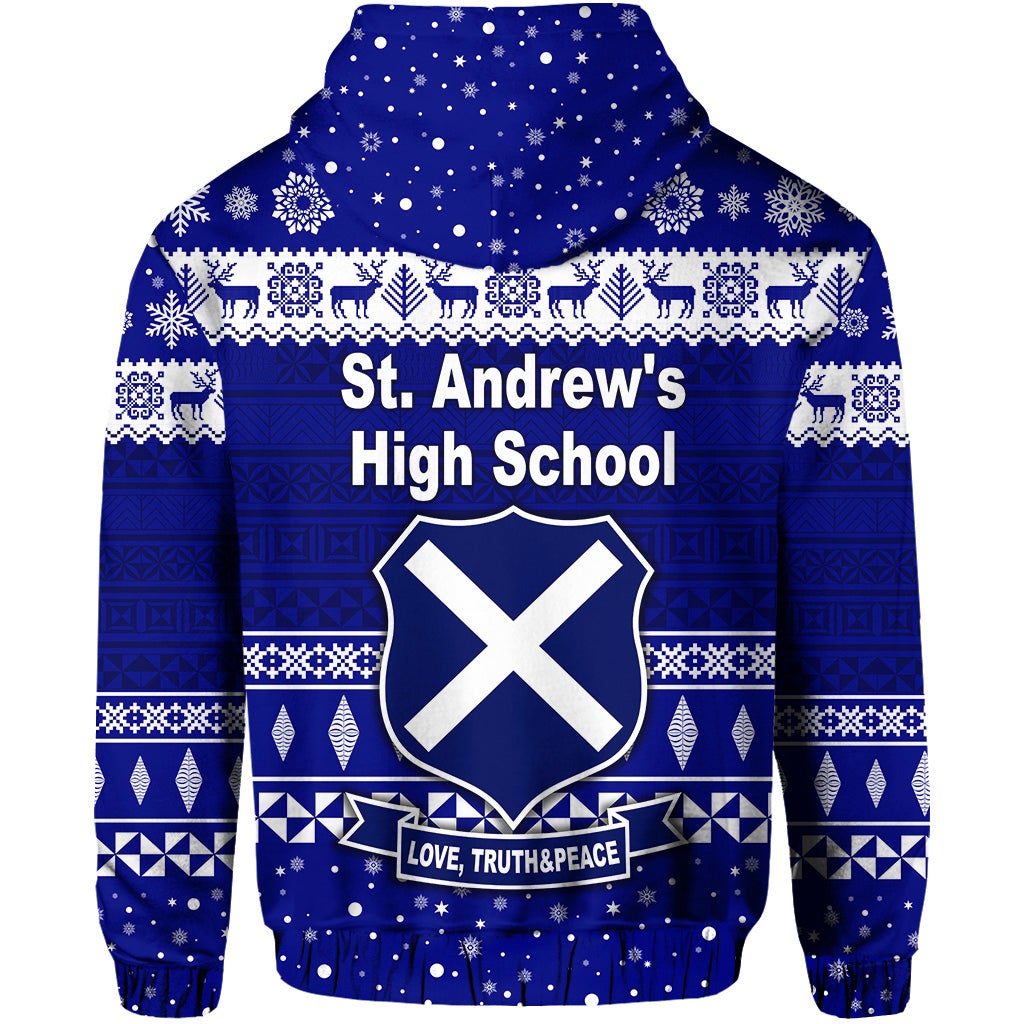 St. andrews High School Christmas Zip Hoodie Simple Style LT8