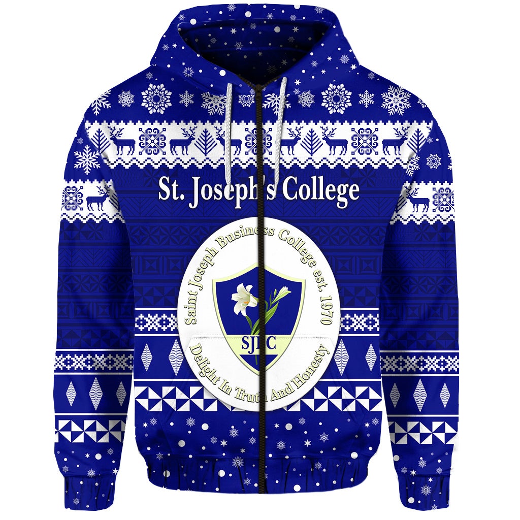 St. Josephs College Christmas Zip Hoodie Simple Style LT8