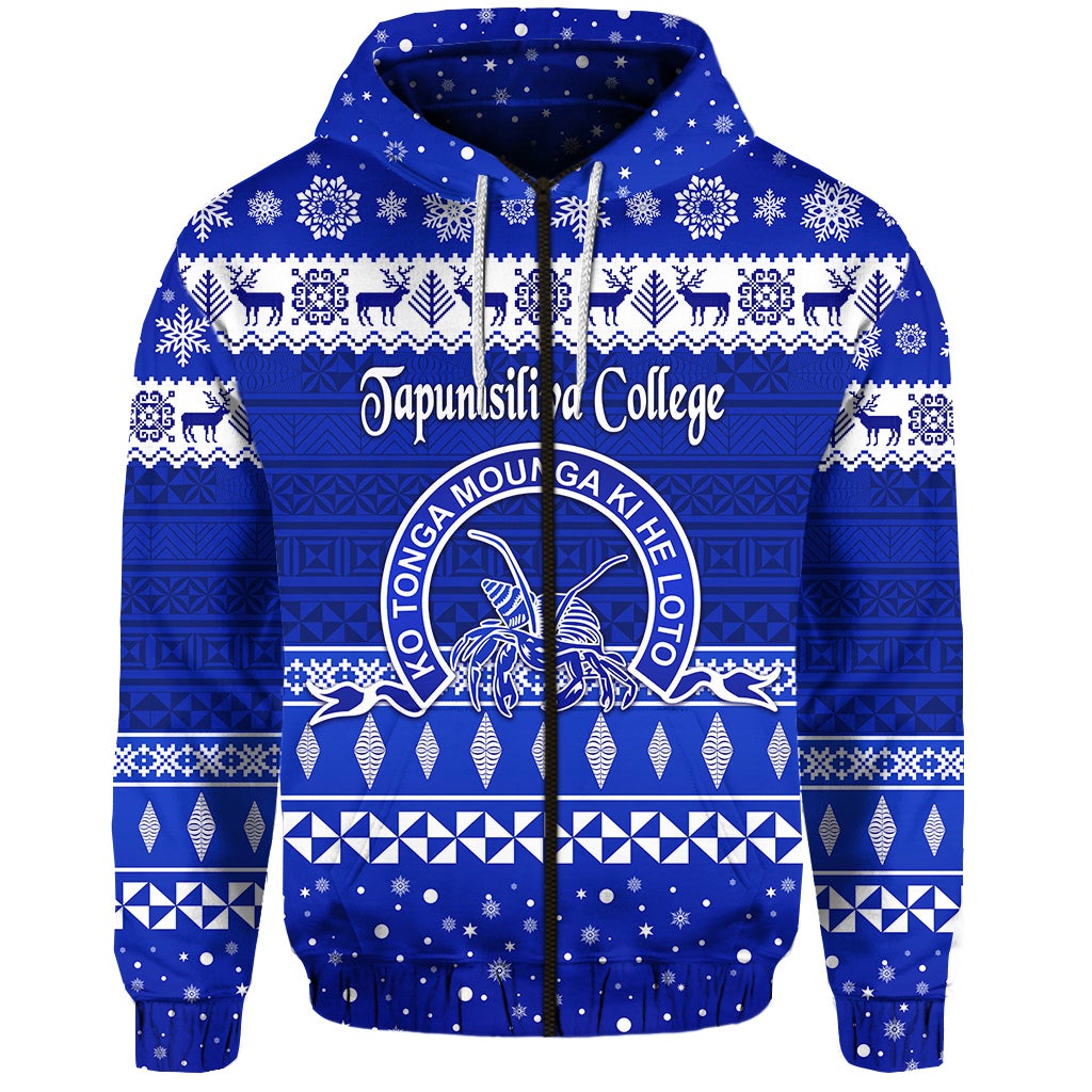 Tapunisiliva College Christmas Zip Hoodie Simple Style LT8