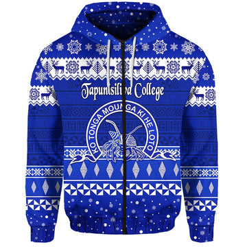 Tapunisiliva College Christmas Zip Hoodie Simple Style LT8
