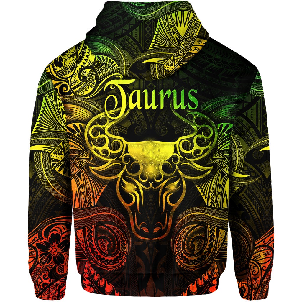Taurus Zodiac Polynesian Hoodie Unique Style Reggae LT8