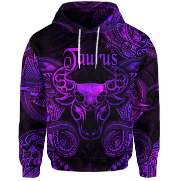 Taurus Zodiac Polynesian Hoodie Unique Style Purple LT8
