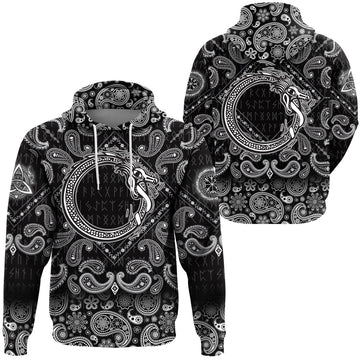 Viking Hoodie The Norse Midgard with Bandana Paisley Style RLT12