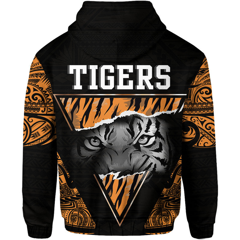 Papua New Guinea Lae Snax Tigers Hoodie Polynesian Tiger Face LT9
