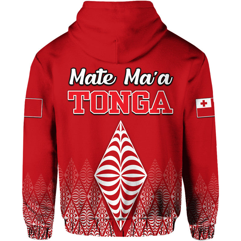 Mate Maa Tonga Rugby Hoodie Tongan Kupesi Ngatu Style LT9