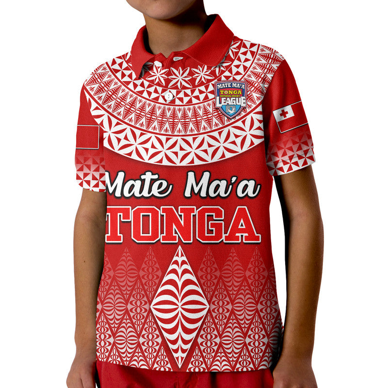 Mate Maa Tonga Rugby Polo Shirt Tongan Kupesi Ngatu Style LT9