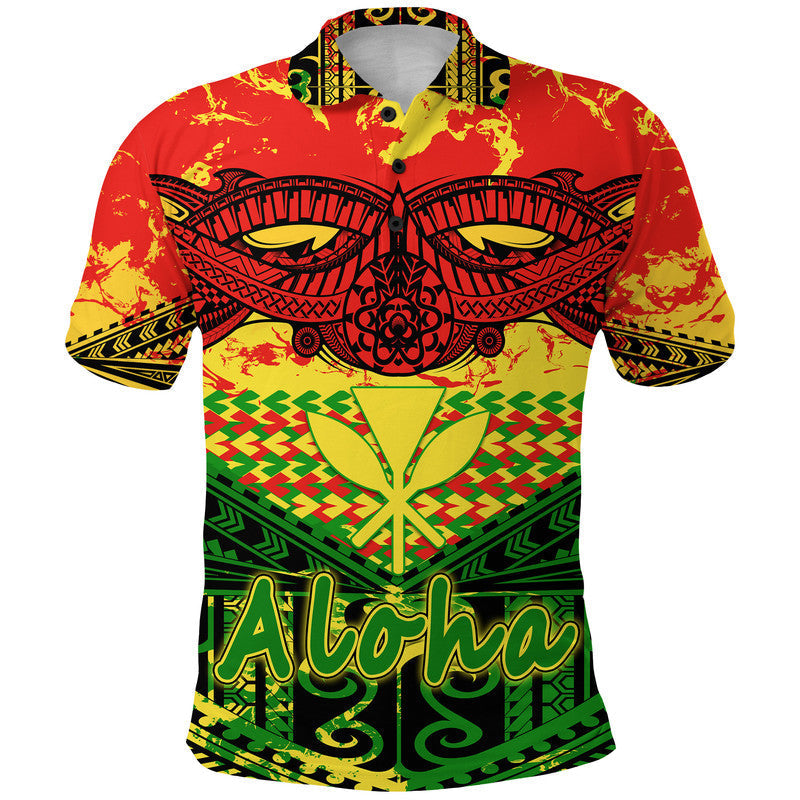 Custom Hawaiian Tribal Kanaka Maoli Polo Shirt Reggae Polynesian Version LT9