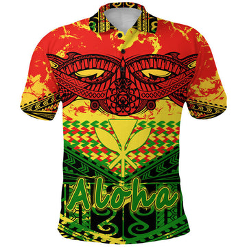 Custom Hawaiian Tribal Kanaka Maoli Polo Shirt Reggae Polynesian Version LT9